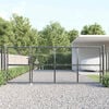 vidaXL Puerta de jard&iacute;n de malla color antracita 350 x 125 cm acero galvanizado