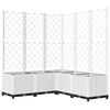vidaXL Jardinera con enrejado PP blanco 120x120x136 cm