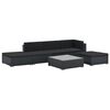 vidaXL Set muebles de jard&iacute;n 6 piezas y cojines rat&aacute;n sint&eacute;tico negro
