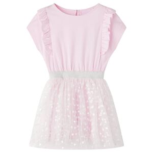 vidaXL Vestido infantil volantes rosa claro 104