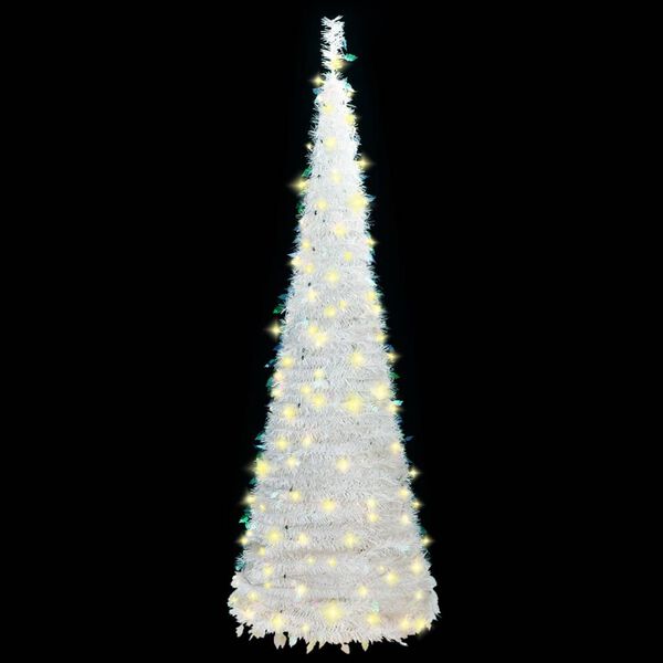 vidaXL &Aacute;rbol de Navidad artificial desplegable 50 LED blanco 120 cm