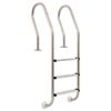 vidaXL Escalera para piscina 3 pelda&ntilde;os acero inoxidable 304 120 cm