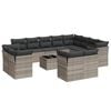 vidaXL Set sofás de jardín con cojines 13 piezas ratán sintético gris