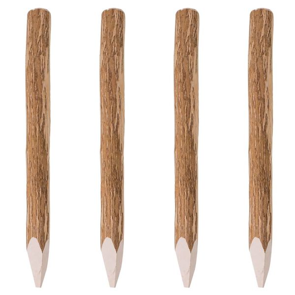 vidaXL Postes de valla puntiagudos 4 uds madera de avellano 90 cm