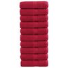 vidaXL Toallas de mano premium SOLUND 10 unidades, color rojo, 30 x 30 cm, 600 g/m&sup2;