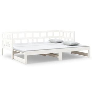 vidaXL Sof&aacute; cama extra&iacute;ble sin colch&oacute;n blanco 2x(90x200) cm