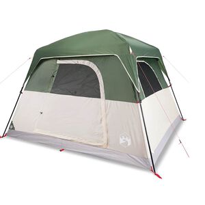 vidaXL Tienda de campa&ntilde;a 4 personas impermeable verde