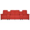 vidaXL Sill&oacute;n reclinable 4 plazas posavasos cuero sint&eacute;tico rojo tinto