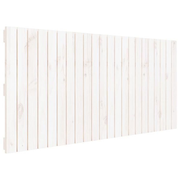 vidaXL Cabecero de cama de pared madera maciza pino blanco 140x3x60 cm