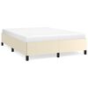 vidaXL Estructura de cama sin colch&oacute;n cuero sint&eacute;tico crema 140x190 cm