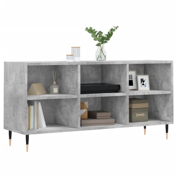 vidaXL Mueble de TV madera de ingenier&iacute;a gris hormig&oacute;n 103,5x30x50 cm