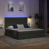vidaXL Cama con tira de luces LED Gris oscuro 200 x 200 cm tela
