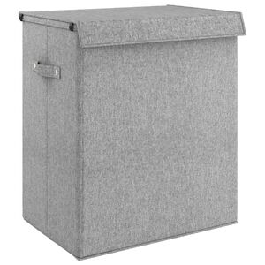 vidaXL Cesto ropa sucia plegable lino sint&eacute;tico gris 51x34,5x59,5 cm