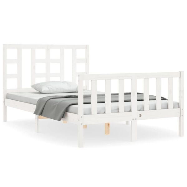 vidaXL Estructura de cama sin colch&oacute;n madera de pino blanca 120x200 cm