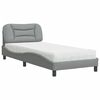 vidaXL Cama con colch&oacute;n Hvar tela gris claro 90x200 cm