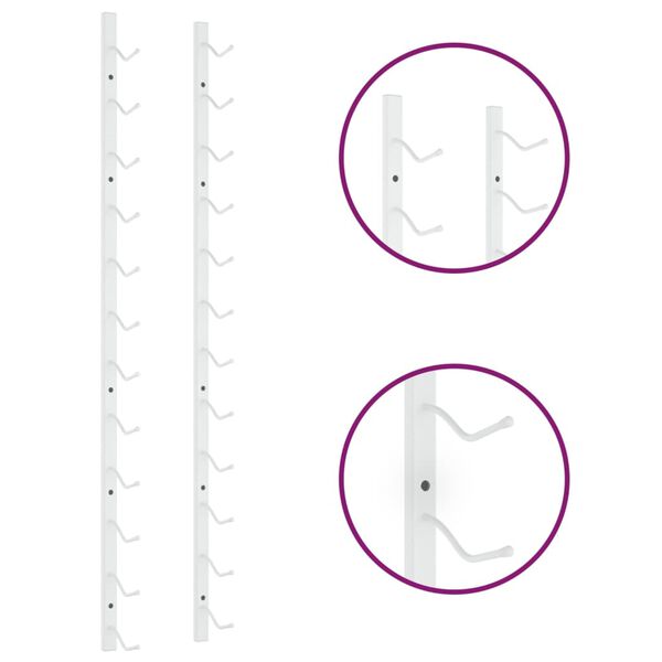 vidaXL Botellero de pared para 12 botellas hierro blanco