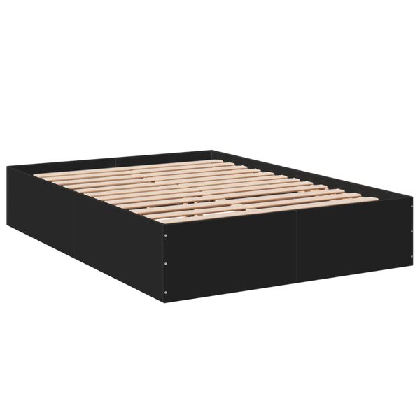 vidaXL Estructura de cama madera de ingeniería negra 120x190 cm
