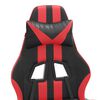 vidaXL Silla gaming giratoria y reposapi&eacute;s cuero sint&eacute;tico negro rojo