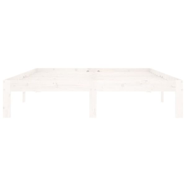 vidaXL Estructura de cama sin colch&oacute;n madera pino blanco 140x200 cm