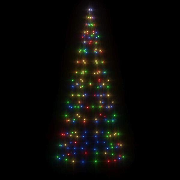 vidaXL &Aacute;rbol de Navidad en asta de bandera 200 LED de colores 180 cm