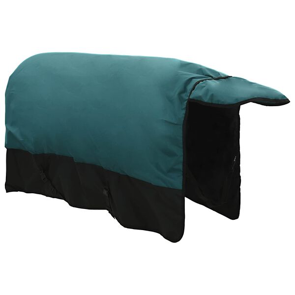 vidaXL Manta para Caballo Verde Oscuro y Negro 75 cm Poli&eacute;ster