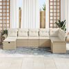 vidaXL Conjunto de sof&aacute; de jard&iacute;n 8 pcs Beige y Crema rat&aacute;n sint&eacute;tico