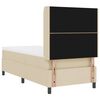 vidaXL Cama tipo Box Spring con colch&oacute;n Crema 90 x 200 cm tela