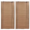vidaXL Estor enrollable de bamb&uacute; 2 unidades marr&oacute;n 100x160 cm