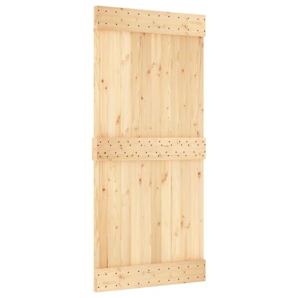 vidaXL Puerta corredera con herrajes madera maciza de pino 95x210 cm