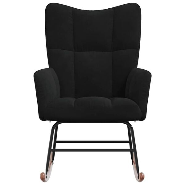 vidaXL Silla mecedora de terciopelo negro