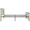 vidaXL Estructura de cama sin colchón metal madera de roble 90x200 cm