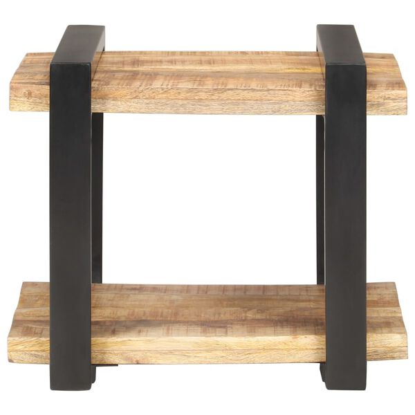 vidaXL Mesita de noche de madera de mango rugosa 50x40x40 cm