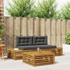 vidaXL Conjunto de sof&aacute;s de exterior 3 Pieza Natural y Antracita