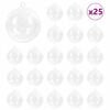 vidaXL Juego de Esferas de Navidad 25 uds. LED Transparente &Oslash; 8 cm