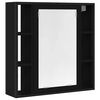 vidaXL Armario de ba&ntilde;o con espejo de madera de ingenier&iacute;a de roble negro 60x16x60 cm