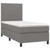 vidaXL Cama box spring con colch&oacute;n tela gris oscuro 90x200 cm