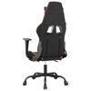 vidaXL Silla gaming masaje y reposapiés cuero sintético negro naranja