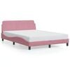 vidaXL Estructura de cama con cabecero Dover terciopelo rosa 140x200 cm