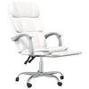 vidaXL Silla de oficina reclinable cuero sint&eacute;tico blanco