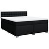vidaXL Cama box spring con colchón tela negro 180x200 cm
