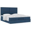 vidaXL Estructura de cama otomana con colch&oacute;n tela azul 180x200cm