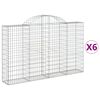 vidaXL Cestas de gaviones 6 uds forma de arco hierro 200x30x120/140 cm