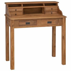 vidaXL Escritorio Natural 89,5 x 49,5 x 100 cm Madera de teca maciza