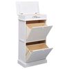 vidaXL Mueble zapatero de madera de Paulownia blanco 50x28x98 cm