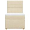 vidaXL Cama box spring con colch&oacute;n tela color crema 100x200 cm