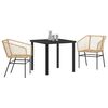 vidaXL Conjunto de Comedor de Jard&iacute;n 3 pcs Marr&oacute;n rat&aacute;n sint&eacute;tico