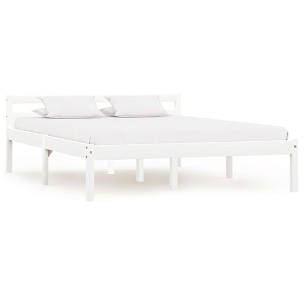 vidaXL Estructura de cama sin colch&oacute;n madera de pino blanco 140x200 cm