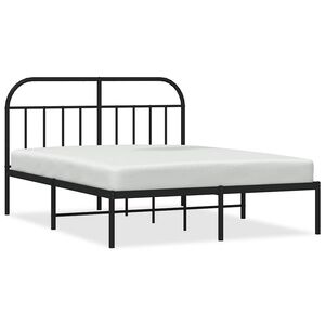 vidaXL Estructura cama sin colch&oacute;n con cabecero metal negro 140x200 cm