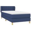 vidaXL Cama box spring con colch&oacute;n tela azul 90x190 cm