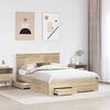 vidaXL Estructura de cama con cabecera Roble Sonoma 140 x 190 cm